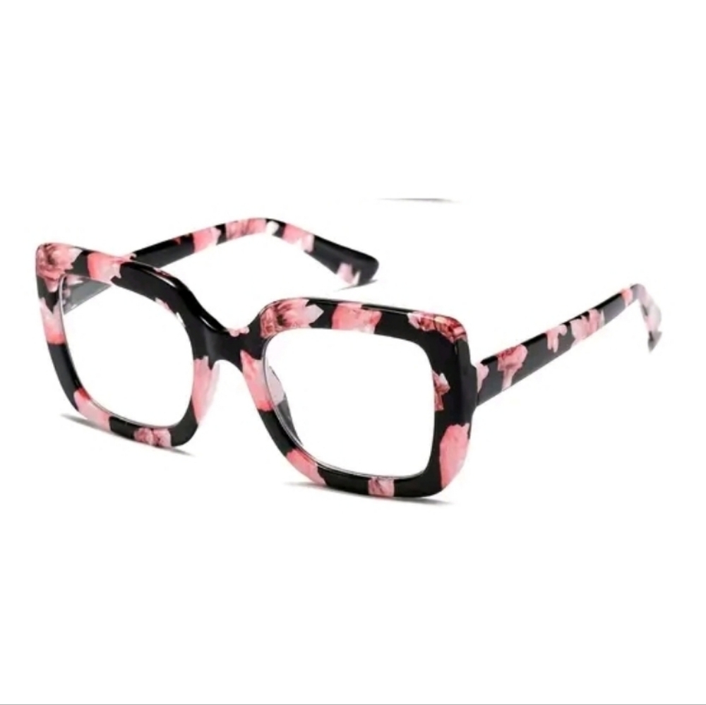 +2.00 Oversized reading glasses Anti blue light . Pink/Black